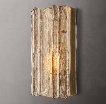 Rippled Smoke Glass Wall Light