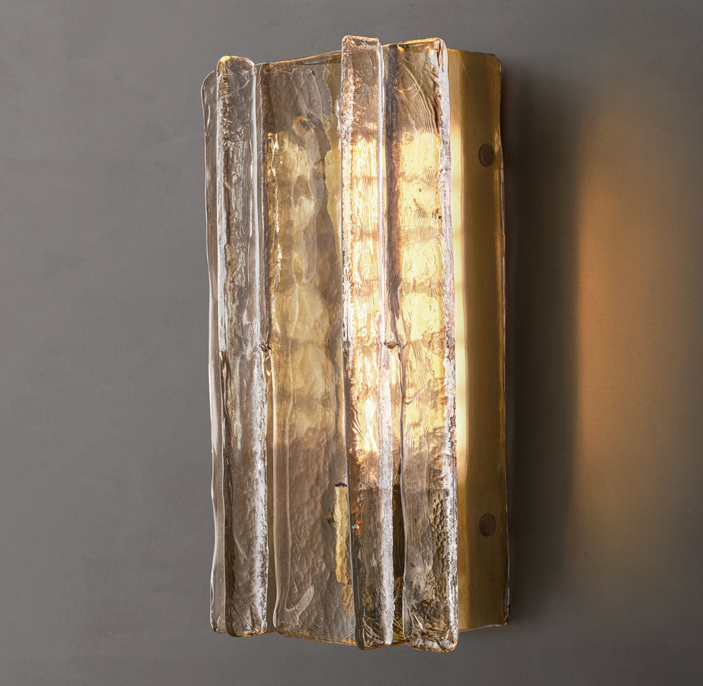 Rippled Smoke Glass Wall Light