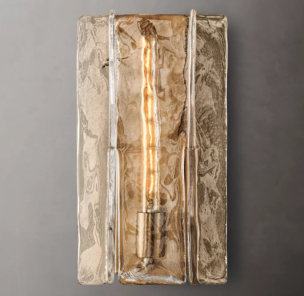 Rippled Smoke Glass Wall Light