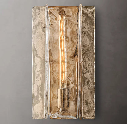 Rippled Smoke Glass Wall Light