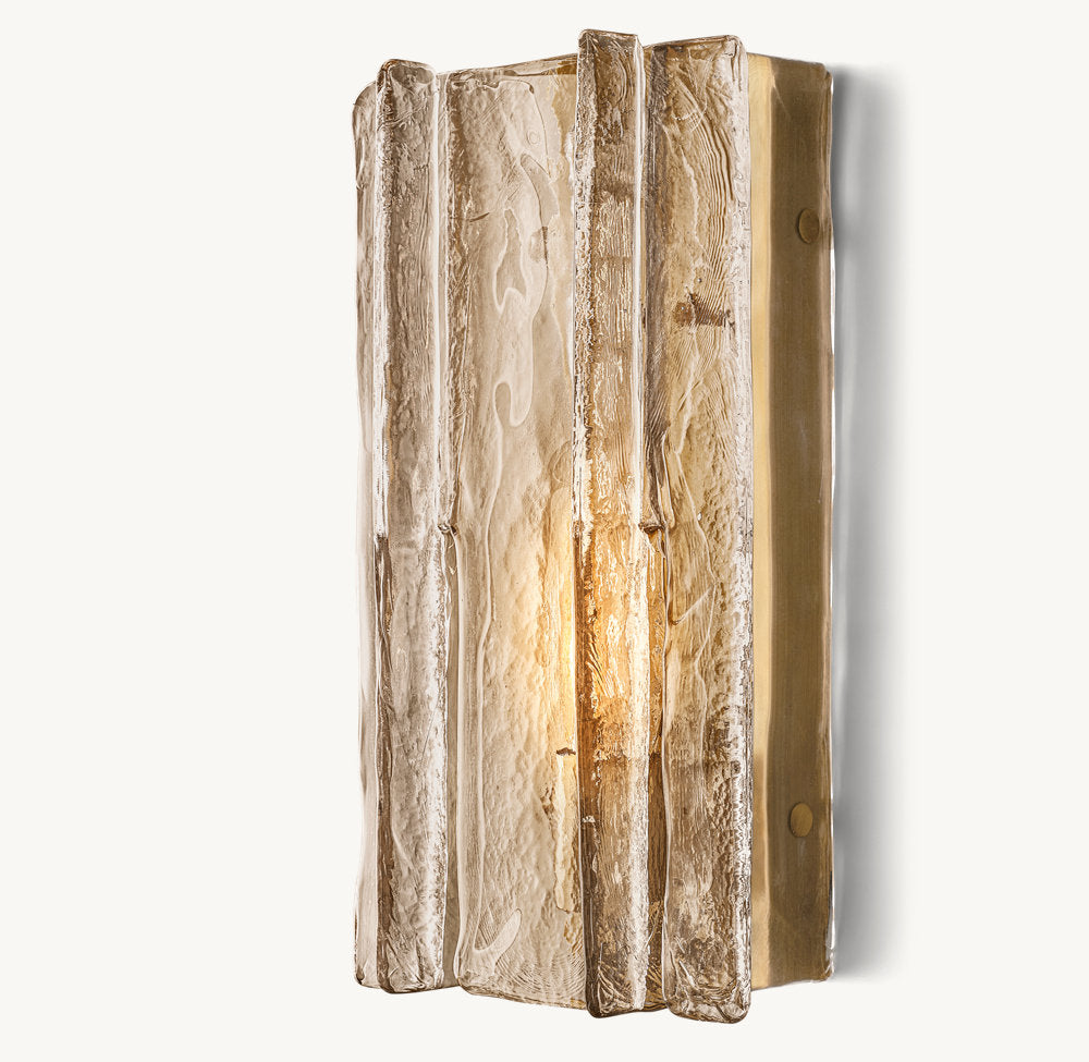 Rippled Smoke Glass Wall Light