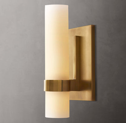 Slender Milk Glass Column Sconce