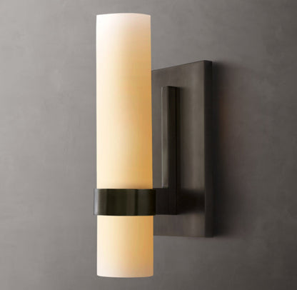 Slender Milk Glass Column Sconce