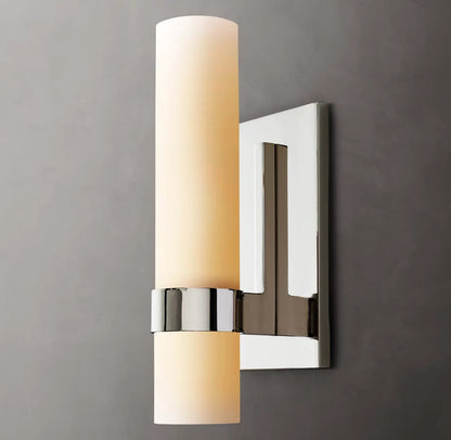 Slender Milk Glass Column Sconce
