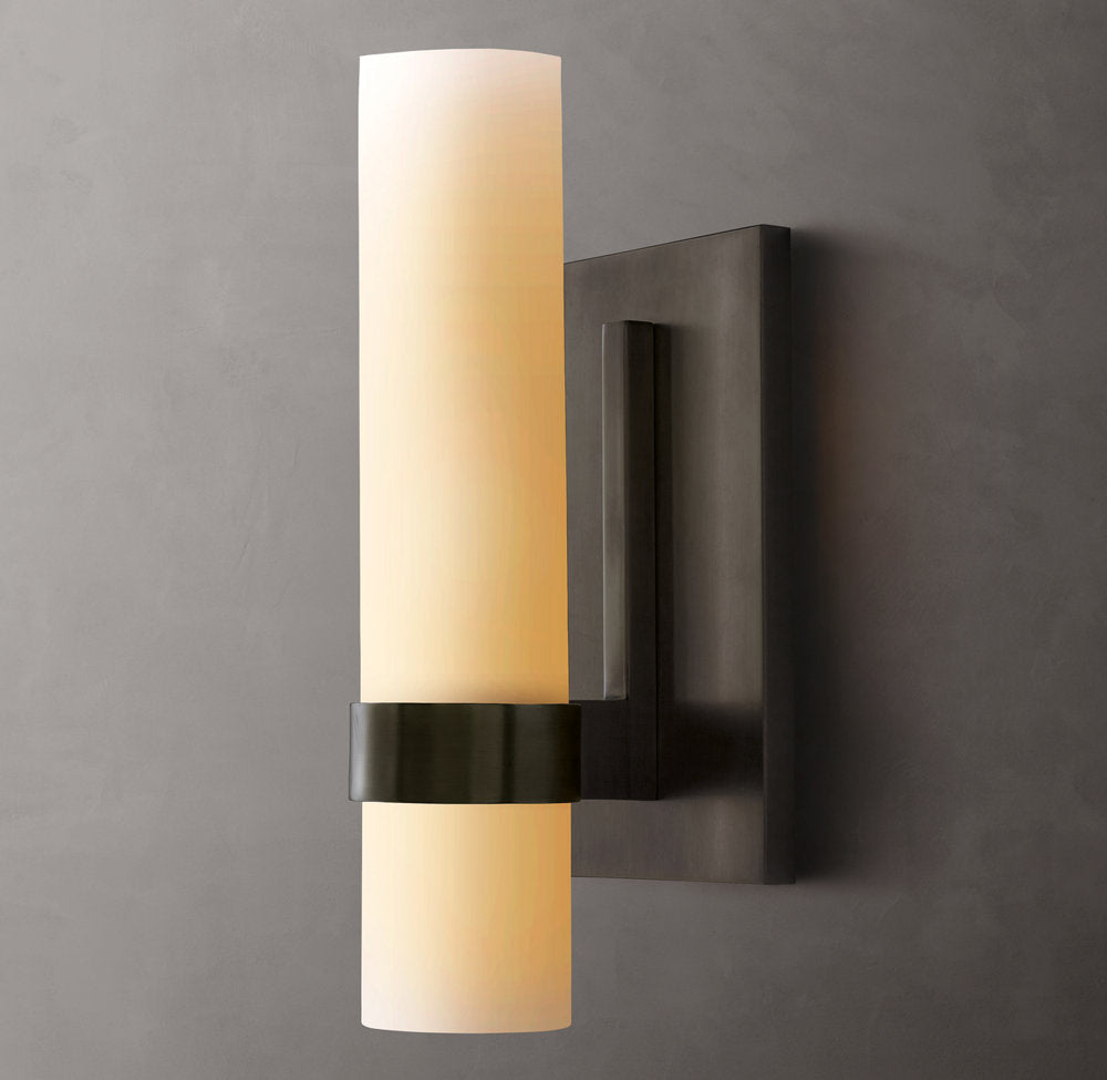 Slender Milk Glass Column Sconce