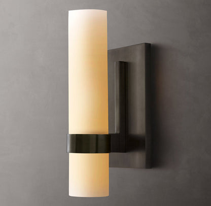 Slender Milk Glass Column Sconce