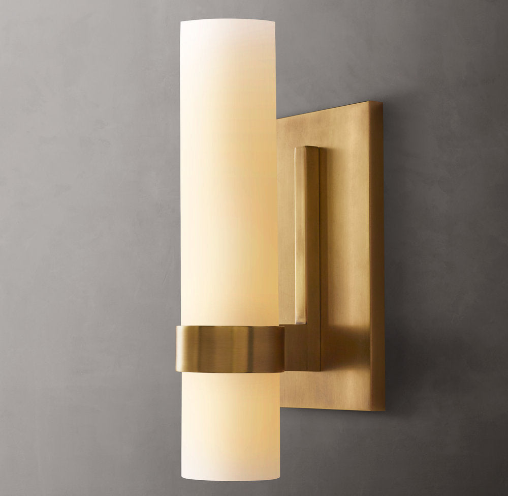 Slender Milk Glass Column Sconce