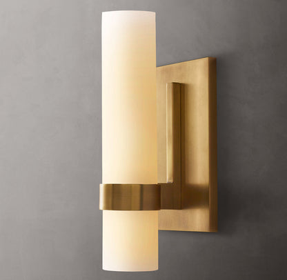 Slender Milk Glass Column Sconce