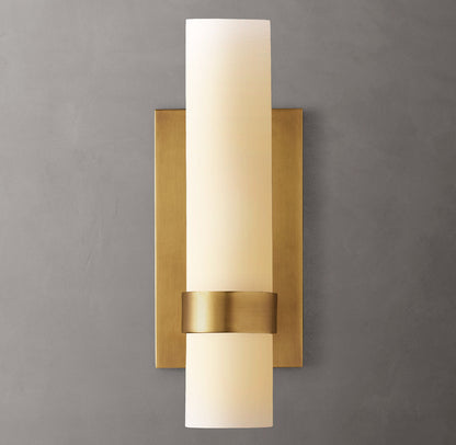 Slender Milk Glass Column Sconce