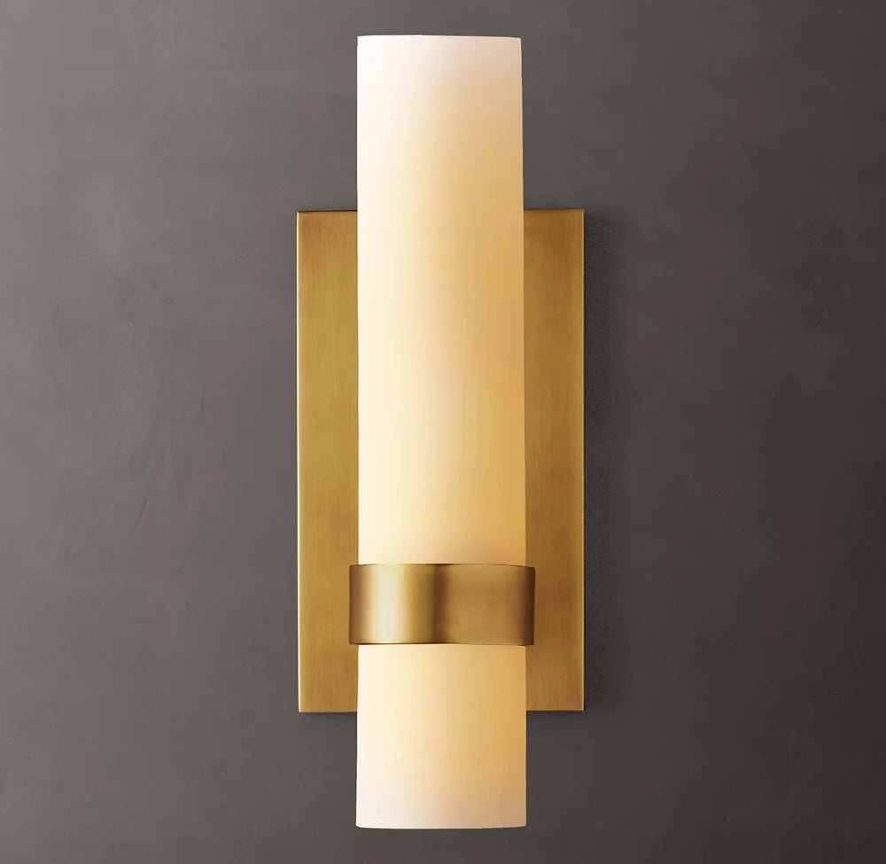 Slender Milk Glass Column Sconce
