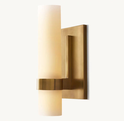 Slender Milk Glass Column Sconce