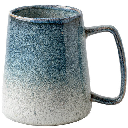 Streamer Glaze Artisan Ceramic Mug with Lid & Spoon