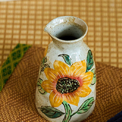 Sunburst Blossom Ceramic Wine Set