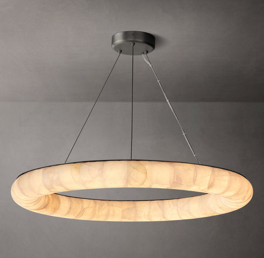 Ultra-Warm Calcite Halo Chandelier