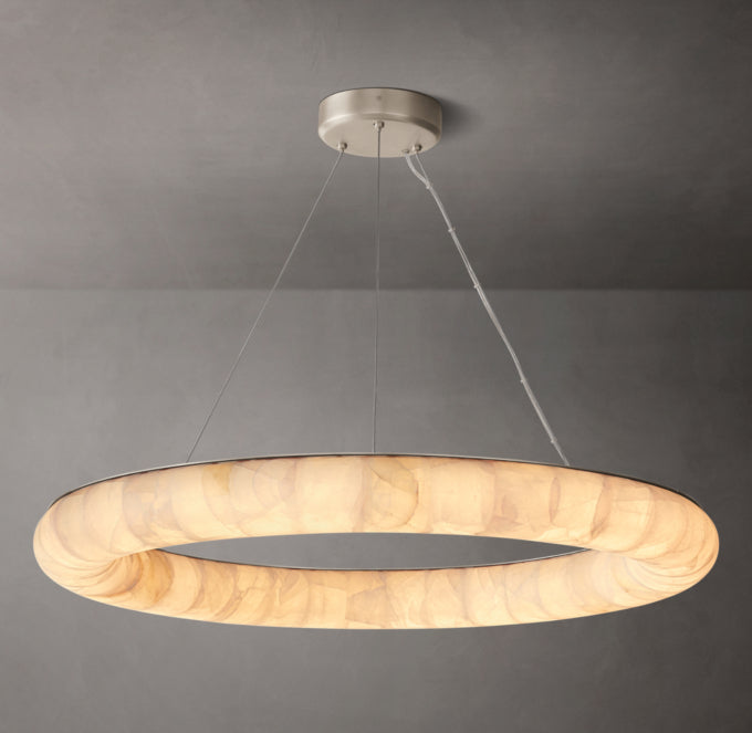 Ultra-Warm Calcite Halo Chandelier