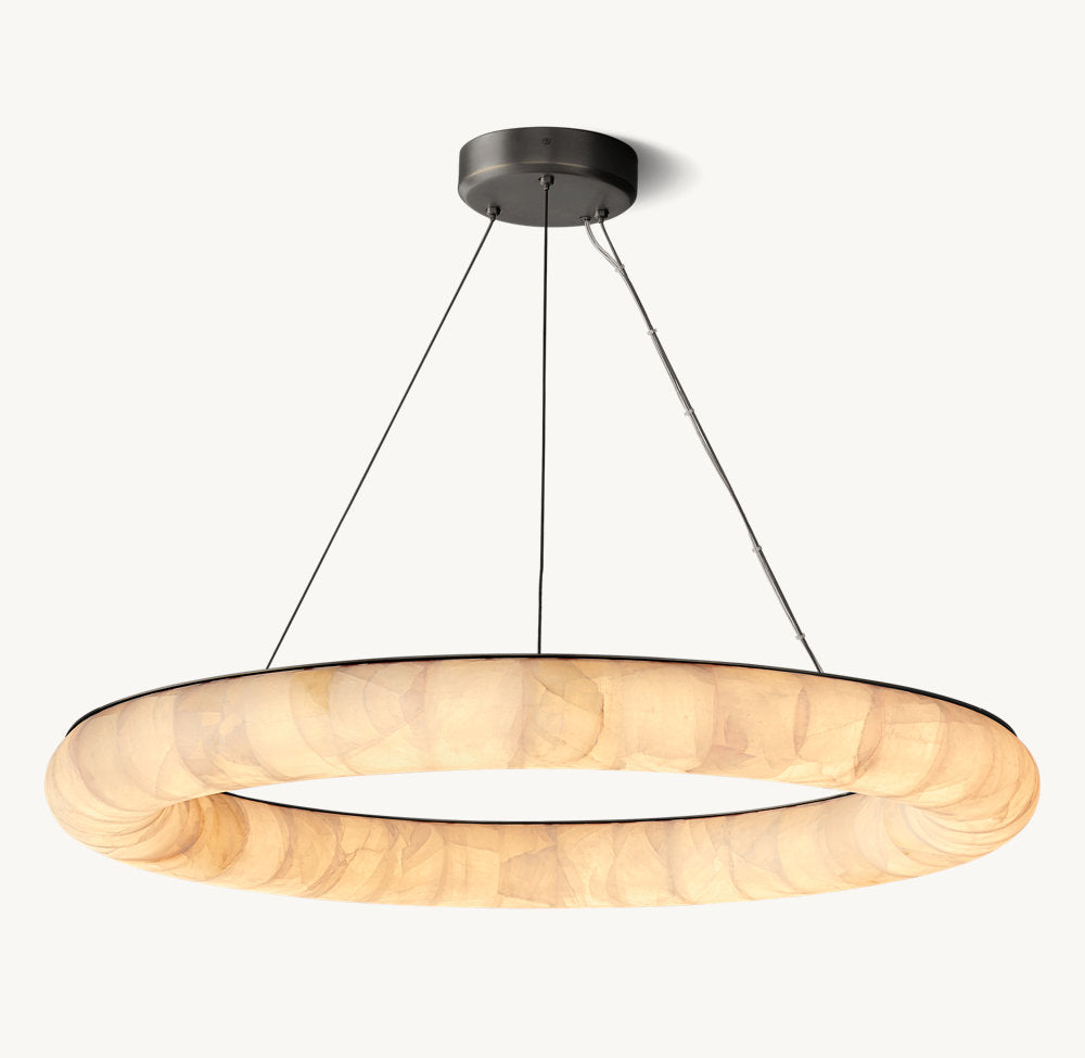 Ultra-Warm Calcite Halo Chandelier