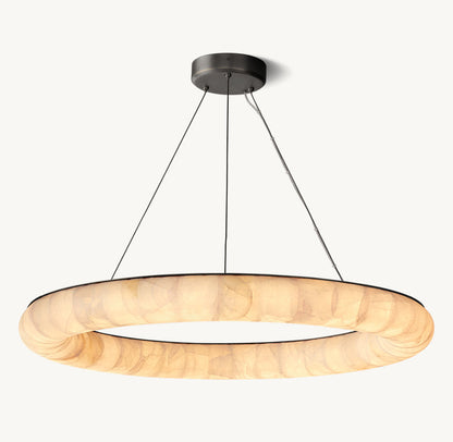 Ultra-Warm Calcite Halo Chandelier