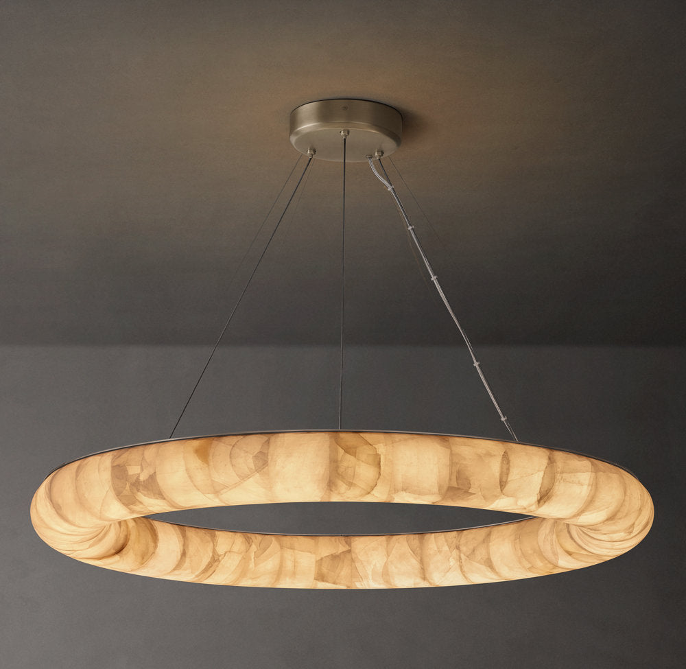 Ultra-Warm Calcite Halo Chandelier