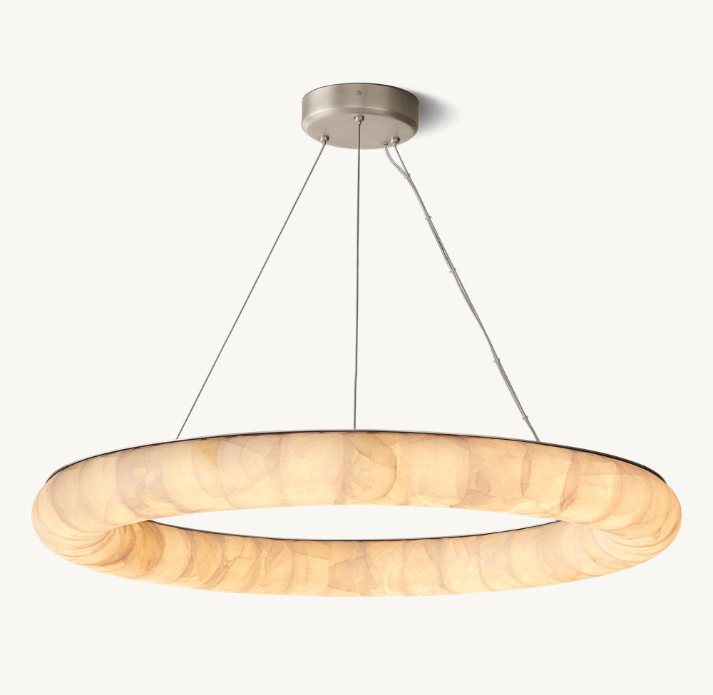Ultra-Warm Calcite Halo Chandelier