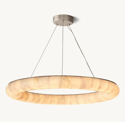 Ultra-Warm Calcite Halo Chandelier
